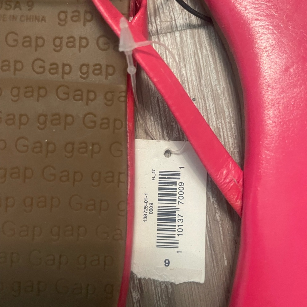 NWT set/lot of 3 pairs GAP neon leather flip flops sz 9 🩷🧡💛 - Picture 3 of 8